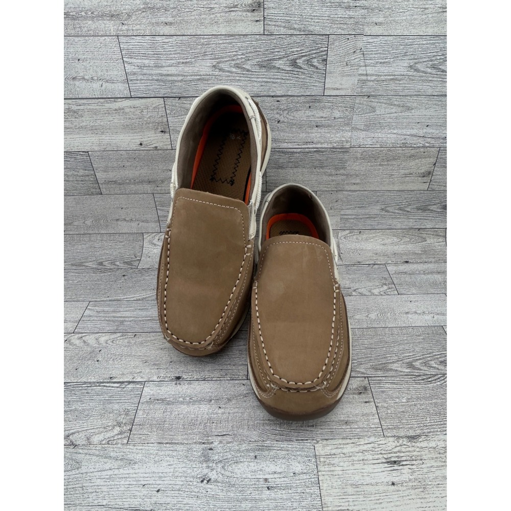 Rockport Works Women Tan‎ Leather Slip On Moccasin Work Shoes Size 7W